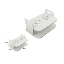 Trade Shop - Mensola Legno Bianco 30x19x15 Cm Arredo Casa Cameretta 70207 Scaffali 2 Ripiani -