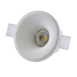 Trade Shop - Porta Faretto Fisso In Gesso Ad Incasso Led Rotondo Gu10 14x14cm -