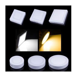 Trade Shop - Plafoniera Faretto Pannello Soffitto Led Luce Freddo 12w Quadrato Tondo -