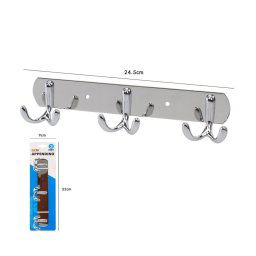 Trade Shop - Appendini Appendipanni Appendi Abiti Asciugamani Parete Metallo Dopp 3 Posti -