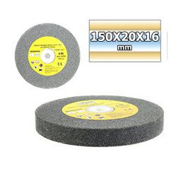 Trade Shop - Disco Mola Da Banco Pietra Abrasiva Ossido Alluminio Tipo Flat 150x20x16 Mm -