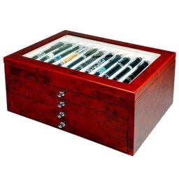 Vetrina per 56 penne in legno Noce