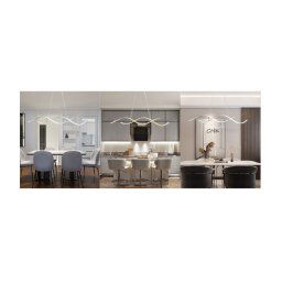 Trade Shop - Lampadario Soffitto Led Onde Intrecciate Moderno 28w Luce 3000k 6500k 4000k B56b -