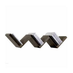 Trade Shop - Mensola Parete Moderna Design Zig Zag Mensole Muro Scaffale 3 Ripiani Wenghe -
