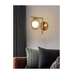 Trade Shop - Applique G9 Lampada Da Parete Design Retrò In Metallo Vetro Rotondo Bronzo E79 -