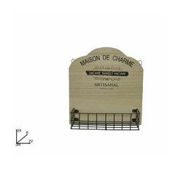 Trade Shop - Appendino Da Parete Con Mensola In Legno Metallo Decorazione Casa 24 X 22 X 6 Cm -