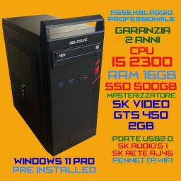 Computer Assemblato PC Fisso DESKTOP INTEL Core i5-2300 RAM 16GB SSD500GB Scheda Video GTS450-2GB WiFi Windows 11 Pro