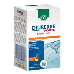 Diurerbe Drink Forte integratore per il drenaggio dei liquidi 24 pocket gusto Ananas