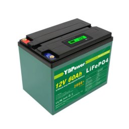 Batteria a Litio LiFePO4 12V DC 60AH 60.0AH max disc. 60A Display LCD