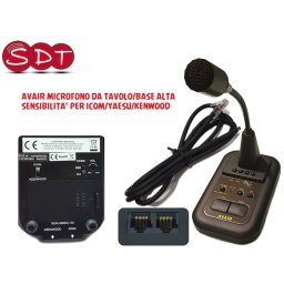 AVAIR/PROXEL AV-508 MICROFONO DA TAVOLO/BASE ALTA SENSIBILITA' PER ICOM/YAESU/KENWOOD