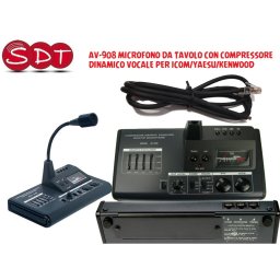 DM-6000 AV-908 MICROFONO DA TAVOLO CON COMPRESSORE DINAMICO VOCALE PER ICOM/YAESU/KENWOOD