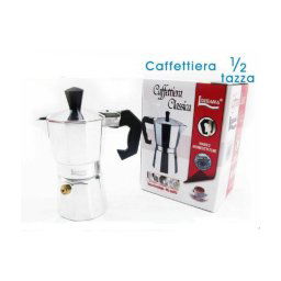 Trade Shop - Kit 4pz Ricambi Filtro Guarnizione Manico Imbuto Caffettiera  Moka Misura 1/2 Tazza