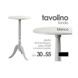 Trade Shop - Tavolo Tavolino Tondo Bianco In Legno 30x55 Cm Salotto Giardino Arredamento Casa -