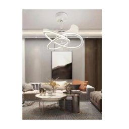 Trade Shop - Lampadario Moderno Led Ad Intreccio Con Ventilatore A Soffitto Dimmerabile 60005 -