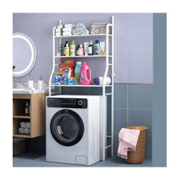 Trade Shop - Scaffale Salvaspazio Sopra Lavatrice Mensole Bagno 3 Piani Mobile Lavanderia 69078 -