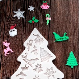 Grande Albero di Natale con 9 forme. Christmas Tree Snow Silicone Mold. Stampo silicone