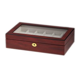 Vetrina 12 orologi in legno ciliegio