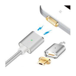 Trade Shop - Cavo Di Ricarica Magnetico Led Adattatore Caricabatterie Per Android Micro Usb -