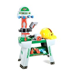 Trade Shop - Banco Officina Con Elmetto Morsa Da Banco Attrezzi Da Lavoro E 38 Accessori 70cm -