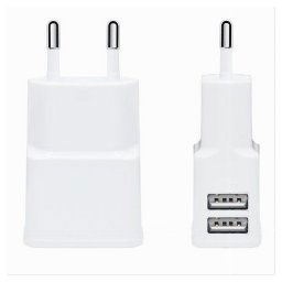 Trade Shop - Caricatore 2x Usb Presa Ricarica Per Smartphone Cellulare Tablet 5v-2.1a S009a -