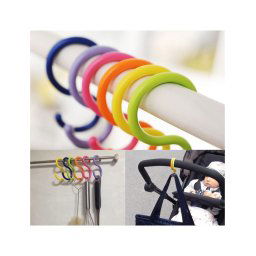 Trade Shop - Set 6 Pezzi Ganci A S Appendini Multiuso Plastica Colorati Gancetti Per Varie -
