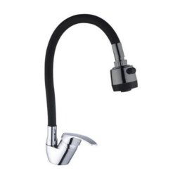 Trade Shop - Miscelatore Rubinetto Lavabo A Doccia Doccetta Per Casa Cucina Flessibile Nero -