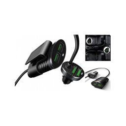 Trade Shop - Caricabatterie Da Auto Con Estensione Per Sedile Posteriore Carica Batterie Usb -