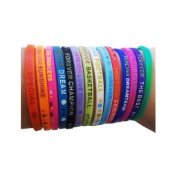 Trade Shop - 6 Braccialetti Forever Silicone Elastico Amicizia Sport Love Amore Trend -