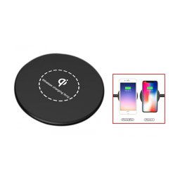 Trade Shop - Base Ricarica Wireless Tonda Qi Universale Caricabatterie Piattaforma Ricarica -