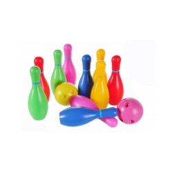 Trade Shop - Set 10 Birilli 2 Palle Bowling Giocattolo Sport Strike Eta' Dai 3+ Per Bambini -