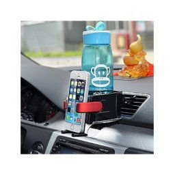 Trade Shop - Supporto Smartphone Porta Bottiglia Per Bocchette Aria Auto Cellulare Antiscivolo -