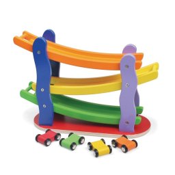 Trade Shop - Garage 3 Livelli Scivolo Parcheggio Pista Macchinine Giocattolo In Legno Bambini -