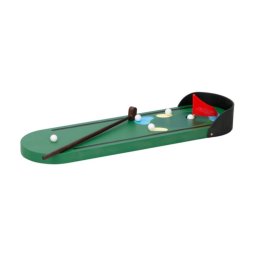 Trade Shop - Set Mini Golf Gioco Da Tavolo Scrivania In Legno Con Mazza E Palline 32x9x3cm -