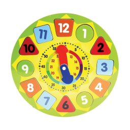 Trade Shop - Puzzle Orologio Giocattolo Per Bambini In Legno Gioco Educativo Con Numeri 30cm -