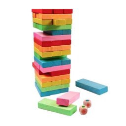 Trade Shop - Torre Verticale Puzzle Legno Colorato Gioco Giocattolo Educativo Bambini -