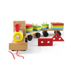 Trade Shop - Trenino Legno Gioco Bambino Didattico Educativo Forme Puzzle Incastro -