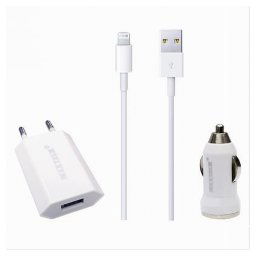 Trade Shop - Kit Caricabatterie Cellulare Smartphone Cavo Usb Cellulari Casa Auto Ms-t004 -
