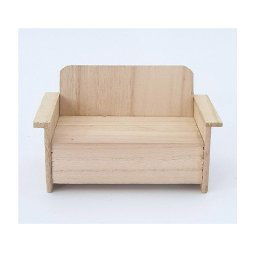 Trade Shop - Set 2pz Divano Legno Decoupage Gioco 12x6x5cm Sedia Decorazione Per Casa Bambole Bambini -