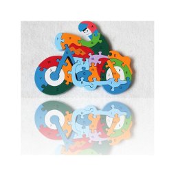 Trade Shop - 3d Puzzle Legno Forma Di Moto Educativo Lettere Numeri Bambini Imparare -
