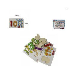 Trade Shop - Gioco Educativo Puzzle Legno Bambini Imparare Inglese Numeri Animali 64978 -