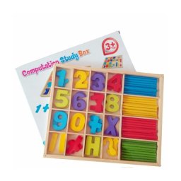 Trade Shop - Gioco Educativo Bambini Numeri Lettere Bastoncini Legno Colorato -