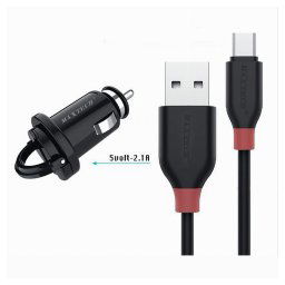 Trade Shop - Kit Caricabatterie Caricatore Da Auto + Cavo Micro Usb 1mt 10watt Maxtech Ma-s03 -