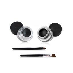 Trade Shop - 2 Gel Eyeliner Nero Black Lunga Durata 24h Waterproof Lasting Drama Applicatori -