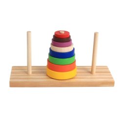 Trade Shop - Set Di Puzzle Legno Anello Colorato Torre Giocattoli Educativi Sviluppo Bambini -