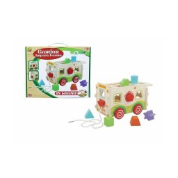 Trade Shop - Camion Impara Forme Colorate In Legno Giocattolo Gioco Per Bambini +24 Mesi -