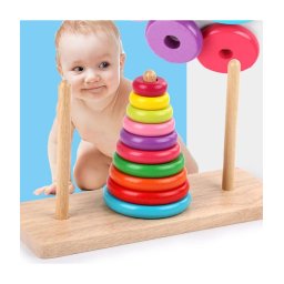 Trade Shop - Torre Di Hanoi Giocattolo Per Bambini Impilatore Blocchi Legno Gioco Educativo -