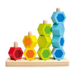Trade Shop - Giocattolo Creativo In Legno Gioco Educativo Per Bambini Colorato Impila E Conta -