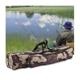 Trade Shop - Borsa Fodero Custodia Porta Canne Da Pesca 100cm Con 2 Scomparti Zip Pieghevole -