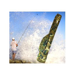 Trade Shop - Borsa Fodero Custodia Porta Canne Da Pesca 150cm Con 2 Scomparti Zip Pieghevole -