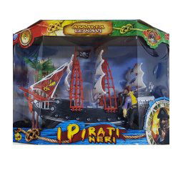 Trade Shop - Vascello Galeone Pirati Neri Nave Barca Assalta Teschio Acqua Gioco Mare Bimbo -